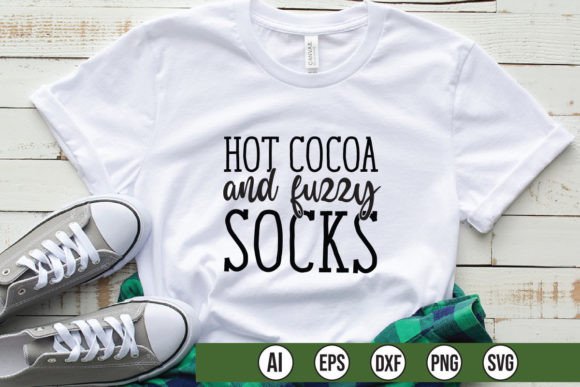 Cute Hot Cocoa Fuzzy Socks Graphics for T-Shirt Designs