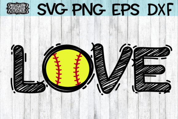 LOVE Softball SVG Graphics for T-Shirt Designs