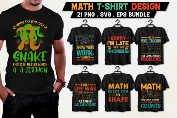 Math T-Shirt Design Bundle as a Real Client Graphics Asset