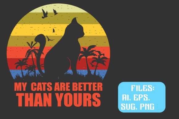 Vintage Cat T-Shirt Design: Graphics & T-Shirt Designs