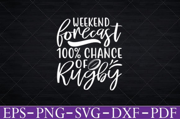 Weekend Forecast Rugby Graphic for Branding & T-Shirt Designs